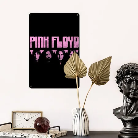 Pink Floyd Logo Pink Black Metal Poster Wall Art Decor Sign