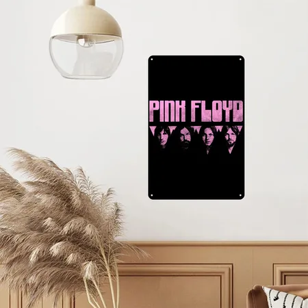 Pink Floyd Logo Pink Black Metal Poster Wall Art Decor Sign