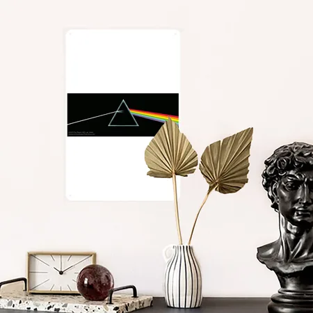 Pink Floyd Prism White/black Metal Poster Wall Art Decor Sign