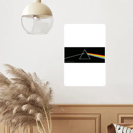 Pink Floyd Prism White/black Metal Poster Wall Art Decor Sign