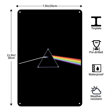 Pink Floyd The Dark Side Of The Moon Black Metal Poster Wall Art Decor Sign