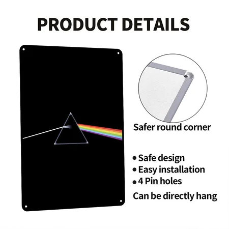 Pink Floyd The Dark Side Of The Moon Black Metal Poster Wall Art Decor Sign