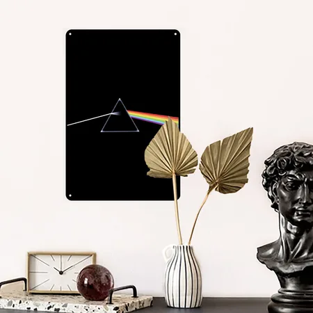 Pink Floyd The Dark Side Of The Moon Black Metal Poster Wall Art Decor Sign