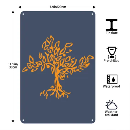 Pitzer Heather Navy Metal Poster Wall Art Decor Sign