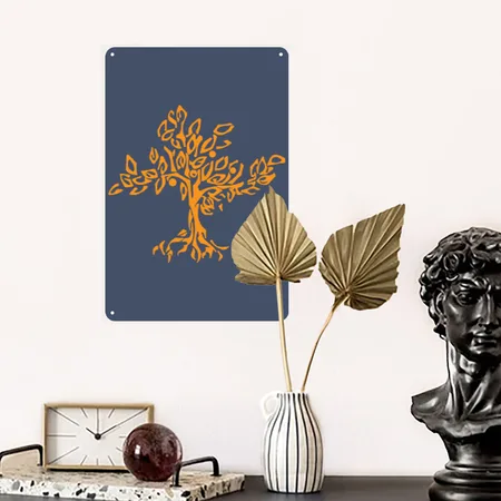 Pitzer Heather Navy Metal Poster Wall Art Decor Sign