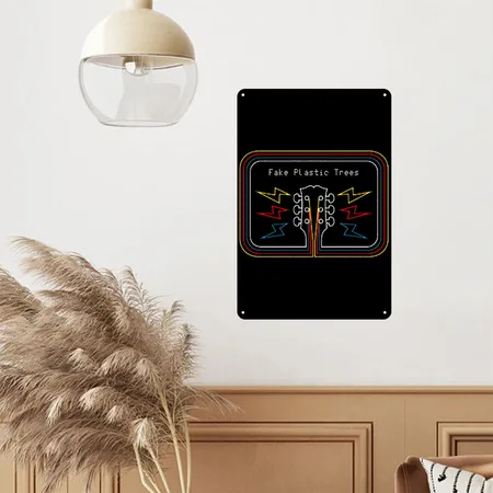 Pixel For Fake Plastic Trees Black Metal Poster Wall Art Decor Sign