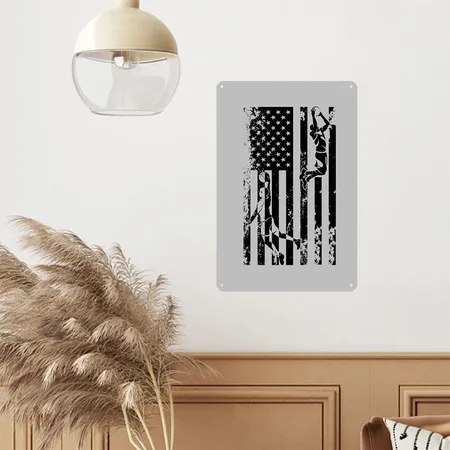 Player Basketball Heather Grey Metal Poster Wall Art Decor Sign