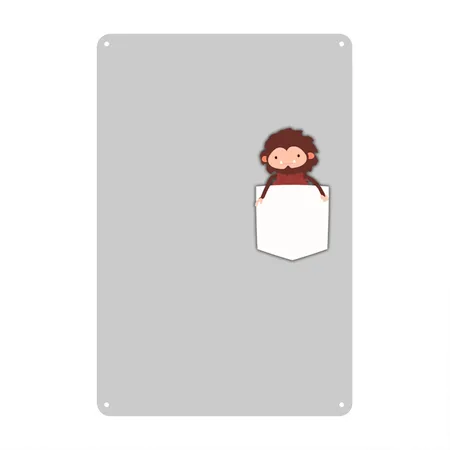 Pocket Tee Cute Sasquatch Heather Gray Metal Poster Wall Art Decor Sign