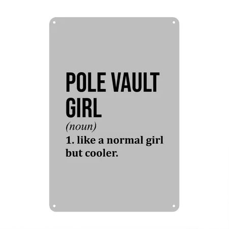 Pole Vault Pole Vault Pole Vault Heather Grey Metal Poster Wall Art Decor Sign