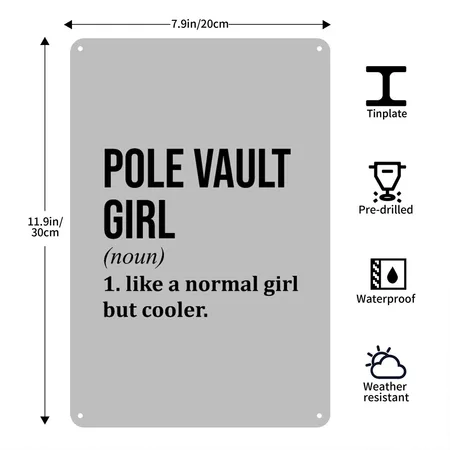 Pole Vault Pole Vault Pole Vault Heather Grey Metal Poster Wall Art Decor Sign