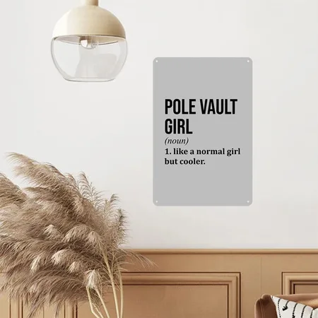 Pole Vault Pole Vault Pole Vault Heather Grey Metal Poster Wall Art Decor Sign