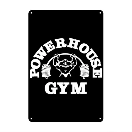 Powerhouse 2021 Gym Black Metal Poster Wall Art Decor Sign