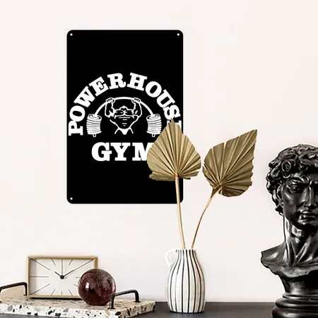 Powerhouse 2021 Gym Black Metal Poster Wall Art Decor Sign