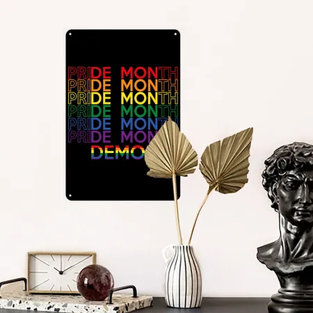 Pride Month Demon Black Metal Poster Wall Art Decor Sign