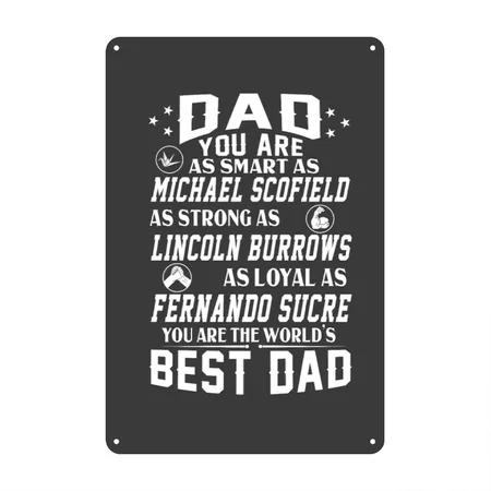 Prison Break Dad Michael Scofield Lincoln Burrows Heather Black Metal Poster Wall Art Decor Sign