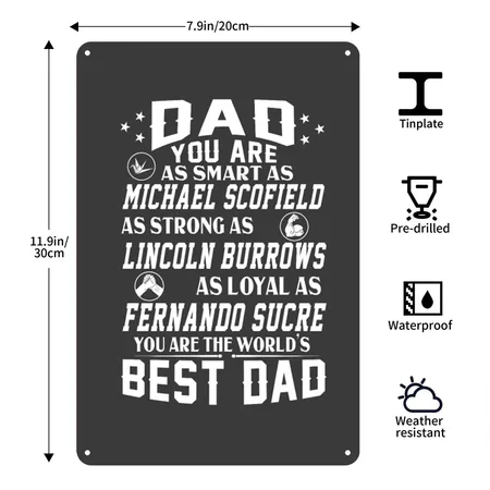 Prison Break Dad Michael Scofield Lincoln Burrows Heather Black Metal Poster Wall Art Decor Sign