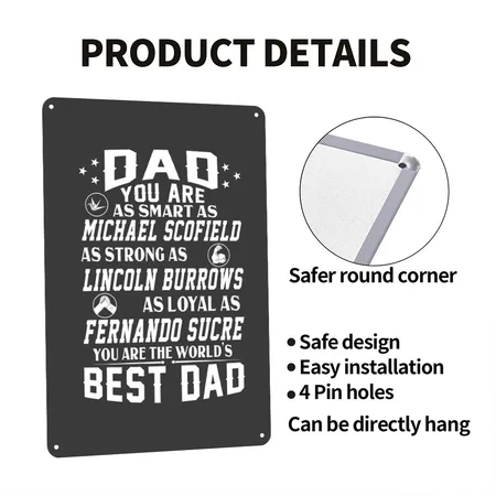 Prison Break Dad Michael Scofield Lincoln Burrows Heather Black Metal Poster Wall Art Decor Sign
