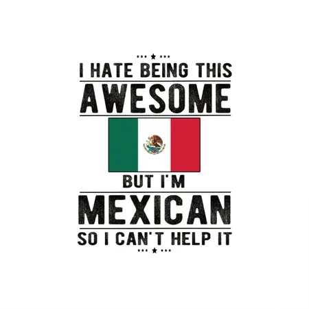 Proud Mexican Flag Mexico Heritage Mexican Roots White Metal Poster Wall Art Decor Sign