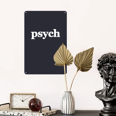 Psych Navy Metal Poster Wall Art Decor Sign