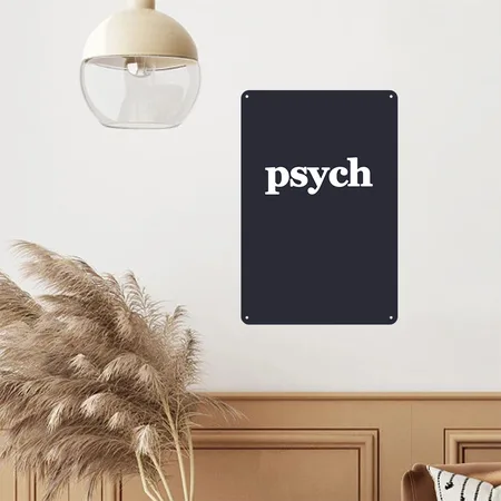 Psych Navy Metal Poster Wall Art Decor Sign
