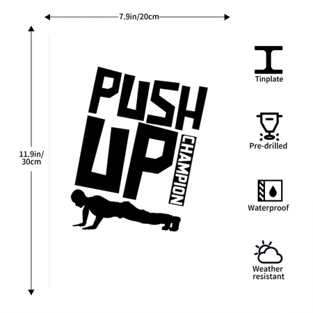 Push Up Push Up Push Up Push Up White Metal Poster Wall Art Decor Sign