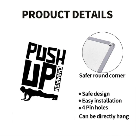 Push Up Push Up Push Up Push Up White Metal Poster Wall Art Decor Sign