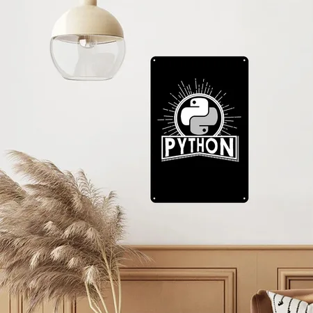 Python Vintage Retro Black Metal Poster Wall Art Decor Sign