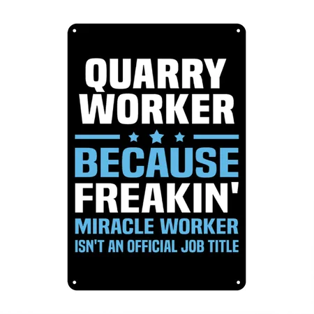 Quarry Worker Black Metal Poster Wall Art Decor Sign