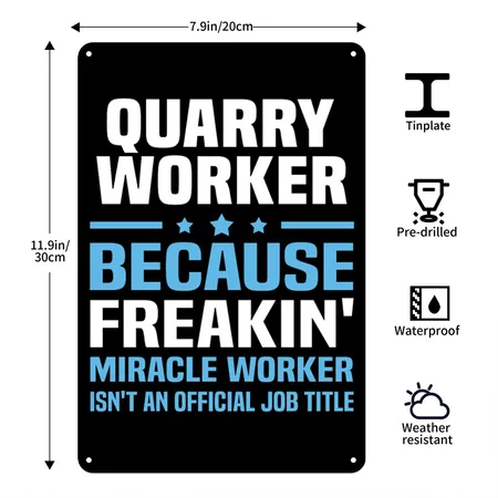 Quarry Worker Black Metal Poster Wall Art Decor Sign