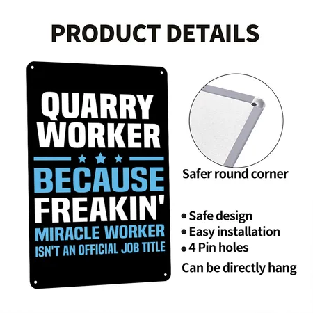 Quarry Worker Black Metal Poster Wall Art Decor Sign