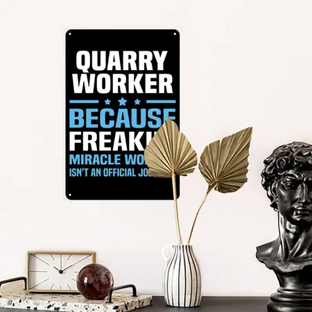 Quarry Worker Black Metal Poster Wall Art Decor Sign