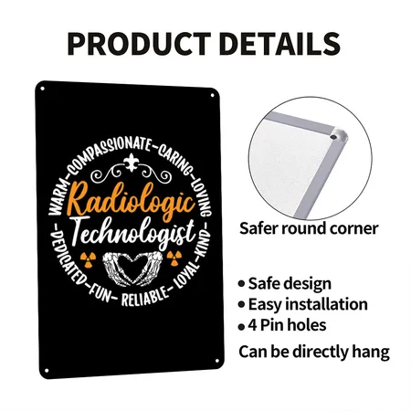 Radiology Tech Radiologic Technologist Nurse Xray Black Metal Poster Wall Art Decor Sign