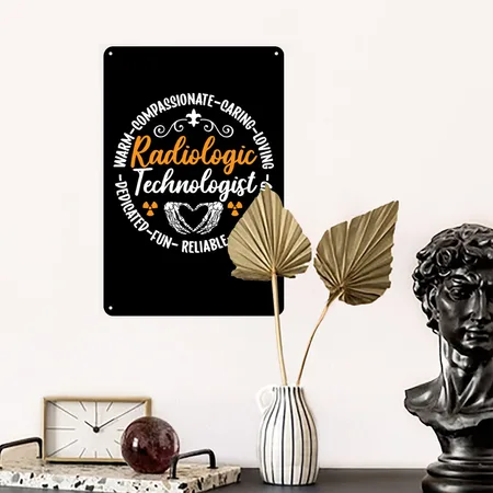 Radiology Tech Radiologic Technologist Nurse Xray Black Metal Poster Wall Art Decor Sign