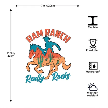 Ram Ranch Really Rocks, Ram Ranch Lyrics White/black Metal Poster Wall Art Decor Sign