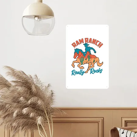 Ram Ranch Really Rocks, Ram Ranch Lyrics White/black Metal Poster Wall Art Decor Sign