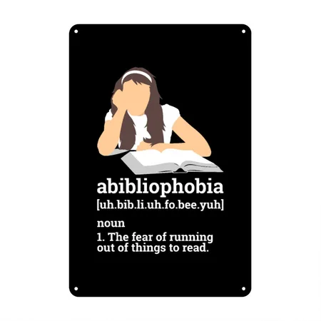 Reading Black Metal Poster Wall Art Decor Sign