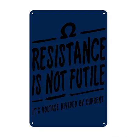Resistance Is Not Futile Navy Metal Poster Wall Art Decor Sign