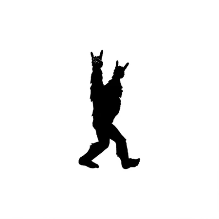 Rock And Roll Bigfoot Sticker White Matte Metal Poster Wall Art Decor Sign