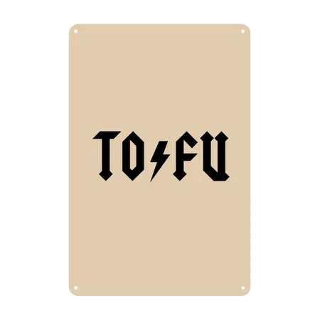 Rocking TOFU Vegetarian B Rainbow Metal Poster Wall Art Decor Sign