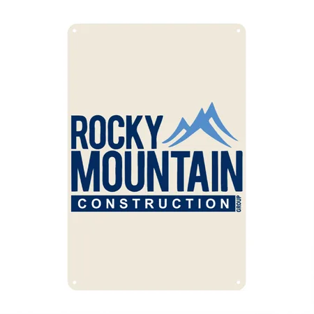 Rocky Mountain Construction Natural Metal Poster Wall Art Decor Sign