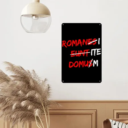Romanes Eunt Domus Black Metal Poster Wall Art Decor Sign