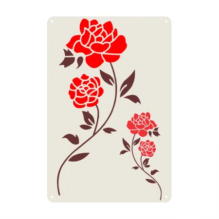 Rose Flower In The Fall Heather Oatmeal Metal Poster Wall Art Decor Sign