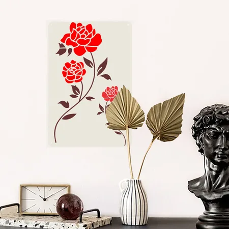Rose Flower In The Fall Heather Oatmeal Metal Poster Wall Art Decor Sign