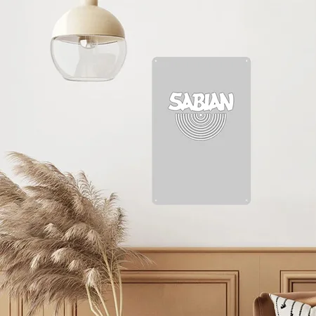 Sabian White Heather Gray Metal Poster Wall Art Decor Sign