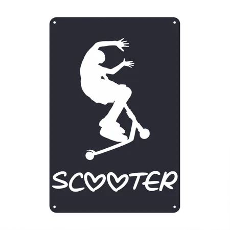 Scooter Navy Metal Poster Wall Art Decor Sign