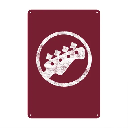 Scott Pilgrim Bass Rockband Burgundy Metal Poster Wall Art Decor Sign