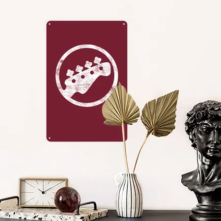 Scott Pilgrim Bass Rockband Burgundy Metal Poster Wall Art Decor Sign