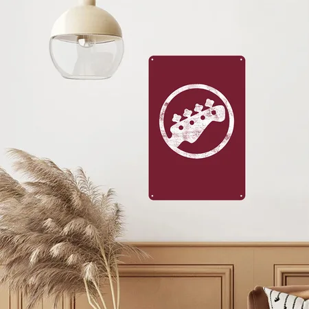 Scott Pilgrim Bass Rockband Burgundy Metal Poster Wall Art Decor Sign