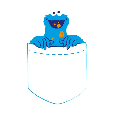 Sesame Street Cookie Monster Eats Cookie White/black Metal Poster Wall Art Decor Sign