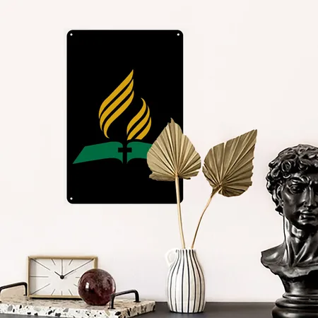 Seventh Day Adventist Black/white Metal Poster Wall Art Decor Sign